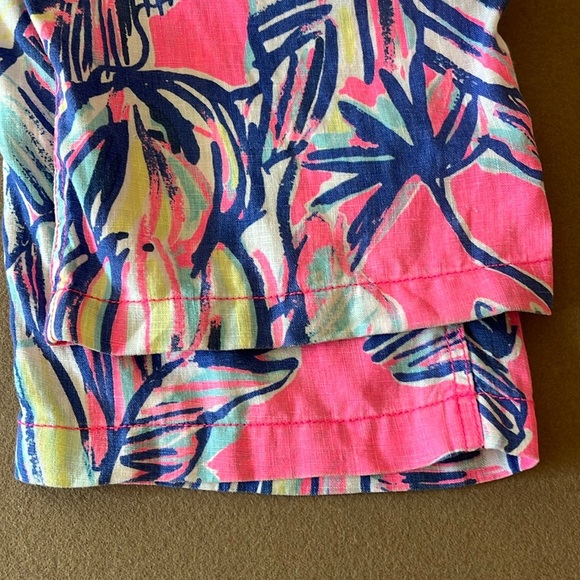 LILLY PULITZER Linen Galley Pants - Tiki Pink Cabana Crazed - 6 - Picture 12 of 13